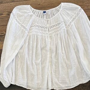 Old navyWhite Lace Detail Women's Top